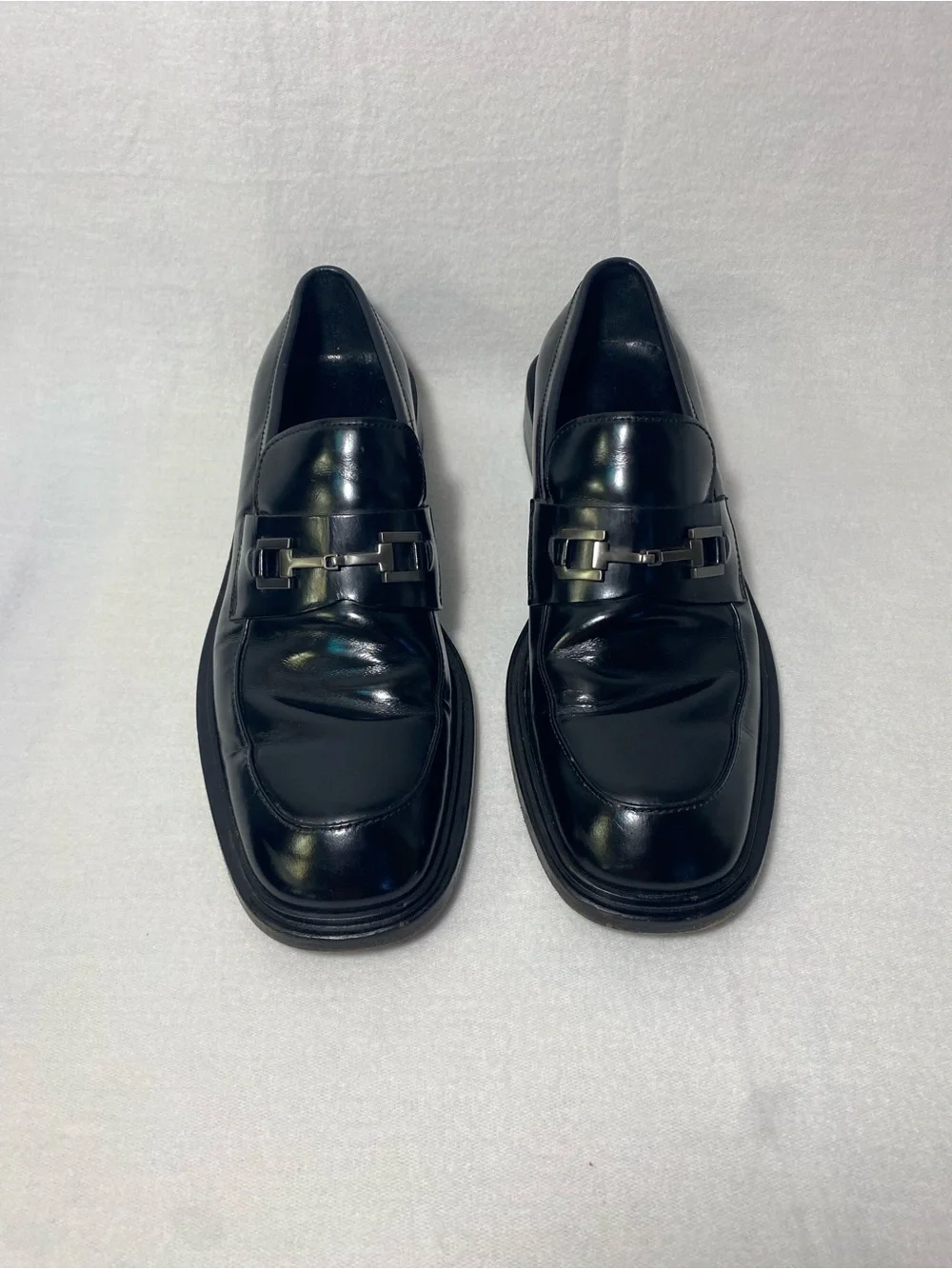 GUCCI Men’s Vintage Black Leather Horse-Bit Loafers ITALY Size 8.5D